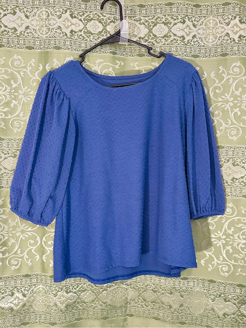 Lavender Swiss Dot Puff-Sleeve Women’s Top